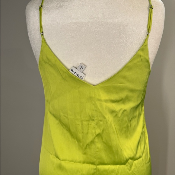 NWOT The Drop Women's Ana Silky V-neck Midi Slip Dress Lime Green - Picture 7 of 12